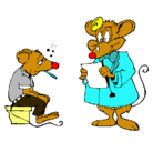 Dibujo Doctor y paciente ratón pintado por eltexas