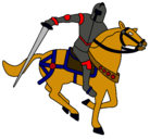 Dibujo Caballero a caballo IV pintado por jt