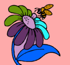 Dibujo Margarita con abeja pintado por PATRICIA