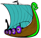 Dibujo Barco vikingo pintado por Michael