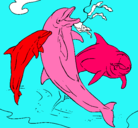 Dibujo Delfines jugando pintado por antonelladedivinas