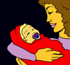 Dibujo Madre con su bebe II pintado por lulu