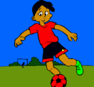 Dibujo Jugar a fútbol pintado por camila