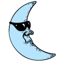 Dibujo Luna con gafas de sol pintado por nalea