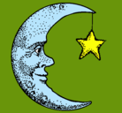 Dibujo Luna y estrella pintado por Edgar