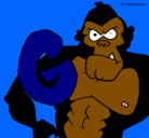 Dibujo Gorila pintado por timmy