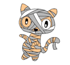 Dibujo Gato garabato momia pintado por gato
