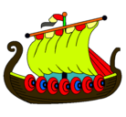 Dibujo Barco vikingo pintado por marc