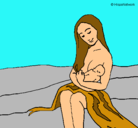 Dibujo Madre con su bebe pintado por michel