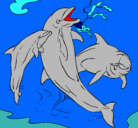 Dibujo Delfines jugando pintado por dRAGON
