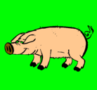 Dibujo Cerdo con pezuñas negras pintado por Eduardo