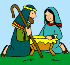 Dibujo Adoran al niño Jesús pintado por SUSY