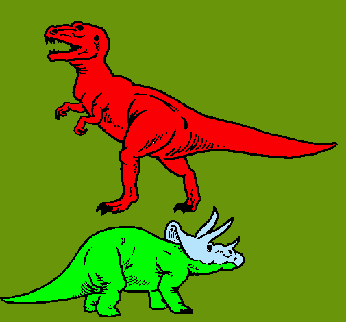 Triceratops y tiranosaurios rex