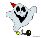 Dibujo Fantasma con sombrero de fiesta pintado por axelmatiasrojasfuentes