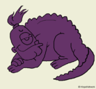 Dibujo Reptil cíclope pintado por triceratopsll