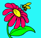 Dibujo Margarita con abeja pintado por sofia