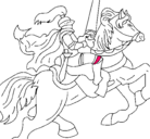 Dibujo Caballero a caballo pintado por JUAN