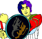 Dibujo Caballero con escudo de león pintado por elliot