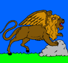 Dibujo León alado pintado por katryn