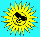 Dibujo Sol con gafas de sol pintado por LULU