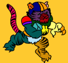 Dibujo Jugador tigre pintado por Santiago
