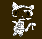 Dibujo Gato garabato momia pintado por luios