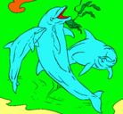 Dibujo Delfines jugando pintado por emma