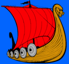 Dibujo Barco vikingo pintado por matias