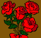 Dibujo Ramo de rosas pintado por karla
