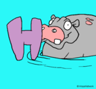 Dibujo Hipopótamo pintado por genesis