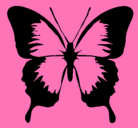 Dibujo Mariposa con alas negras pintado por zea