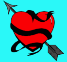 Dibujo Corazón con flecha pintado por elmejorpintorjared