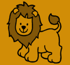 Dibujo León pintado por zafari