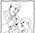 Dibujo Médico con el estetoscopio pintado por lupita