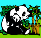 Dibujo Mama panda pintado por manuelaramirezmonsalve