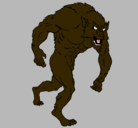 Dibujo Hombre lobo pintado por lovo