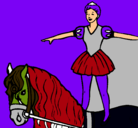 Dibujo Trapecista encima de caballo pintado por Marcos