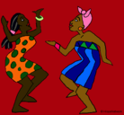 Dibujo Mujeres bailando pintado por felicidad