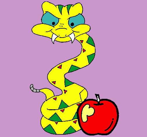 Serpiente y manzana