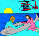 Dibujo Rescate ballena pintado por cata