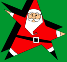 Dibujo Papa Noel en forma de estrella pintado por lolitavalentina