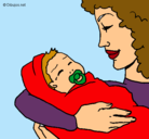 Dibujo Madre con su bebe II pintado por sifiita