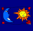 Dibujo Sol y luna 2 pintado por kassandra