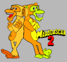 Dibujo Madagascar 2 Manson y Phil 2 pintado por alex