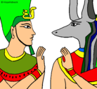 Dibujo Ramsés y Anubis pintado por omar