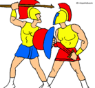 Dibujo Lucha de gladiadores pintado por QUIQUE