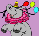 Dibujo Elefante con 3 globos pintado por momiti