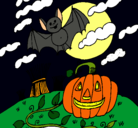 Dibujo Paisaje de Halloween pintado por nessa