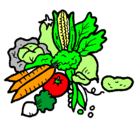 Dibujo verduras pintado por verduras