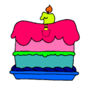Dibujo Pastel de cumpleaños pintado por elian